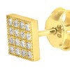 Citerna 9ct Yellow Gold Square Stud Earrings Set with CZ