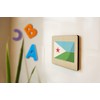 Wooden Fridge Magnet - Djibouti Flag Design with Star and