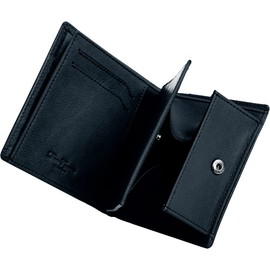 Dom Teporna Men's Bifold Wallet, Smart, Italian Leather, Soft, Genuine Leather, Multiple Pockets, Small, Compact, Slim, Business, NAVY