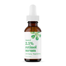 ASUTRA 2.5% Retinol Serum, 1 fl oz - Hyaluronic Acid, Vitamin E, Wheat Germ, Aloe, & Jojoba Oil, Plumping Face Serum