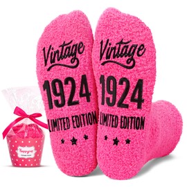 HAPPYPOP 100th Birthday Gifts Ideas Socks - 1924 Birthday Gifts for Women, Gifts for Women in Their 100s, Best Gifts for 100 Year Old Woman