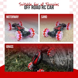 Remote Control Car - Ultimate RC Stunt Car, Durable Remote Control Car, Off Road, 360 Spin, Drift Car, Light up, Rechargeable Batteries, Double Sided Rotating RC Car, Toy Gift for Kids Outdoor Play