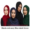 QYMY 4pcs Set Hijab Muslim Head Scarf Solid Color Long