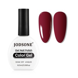 JODSONE 16.5ml Gel Nail Polish Dark Red Gel Polish Dark Red High Gloss Soak Off U V Nail Manicure Salon DIY at Home