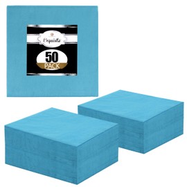Exquisite Paquete de 50 servilletas de papel para almuerzo. Las servilletas de fiesta de 2 capas son altamente absorbentes de colores vibrantes, servilletas turquesa