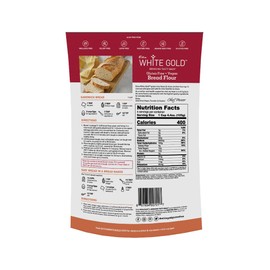 Extra White Gold Gluten Free Bread Flour Blend – For Breads, Yeasted Pastries , Pizza, Focaccia – [Kosher] [Gluten Free] [Vegan] [Soy Free] [Nut Free] [Dairy Free] – 1.1 Pound (4 pack)