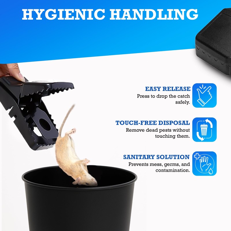 PestGuardX Mouse Traps Indoor - 6-Pack Reusable, Sanitary Snap Traps