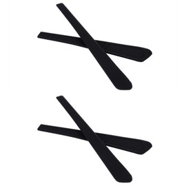 NicelyFit Replacement Temple Ear Socks Pieces for Oakley Gasser 0.5 OX5088 Eye Glass Frame (Black - 2 Pairs)