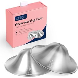 Silver Nipple Shields,999 Silver Nipple Shields for Breastfeeding, Protect and Soothe Your Nursing Nipples,Essentials Breast Shields for Nursing Newborns (Small)