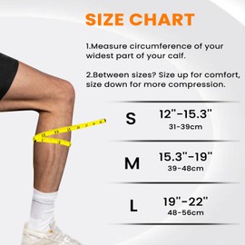 ITHW Adjustable Calf Brace for Shin Splint Relief, Calf Support Brace for Swelling, Strain, Sprain, Compression Sleeve for Men Women (Medium)