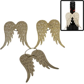 Storm's Gartenzaubereien Metal Angel Wings Set of 3 – Bottle Decoration Gold, 10 cm x 9.5 cm – Guardian Angel Decoration – Bottle Decoration – Bottle Neck Angel