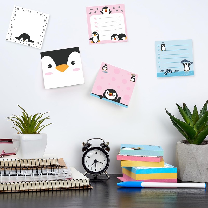 240PCS Penguin Sticky Notes Self Sticky Notepads Cute Penguin Pattern