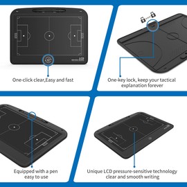 VNVDFLM LCD Basketball/Soccer Coaching Board,Electronic Tactical Training Board,Basketball/Football Coach Board Basketball Coaching Equipment Accessories,Basketball Coach Gift (Black)