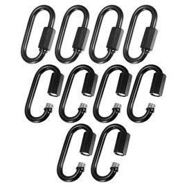 M METERXITY 10-Pack Chain Quick Links, M5 Electroplated Iron 1.92 Inch Heavy Chain Connector Link for Traveling Equipment/Hiking/Hammock Hanging, 33Lbs Weight Capacity Screw Locking Clips