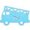 GRAVURZEILE Children's Wooden Wall Clock in Fire Engine Design for