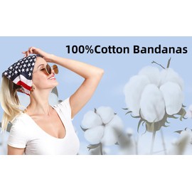 la ceida Cotton Bandanas for Men & Women Paisley Cowboy Bandana Handkerchiefs for Hair 22x22 (3pcs Red/Black/American Flag)