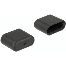 Delock 64008 USB Type C Black 10pc (S) Safety Cap for Plug Safety caps – for Plugs (USB Type C, Black, Polyethylene (PE), 7.85 mm, 9.8 mm, 4.1 mm