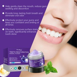 Teeth Restoration Mineral Powder, Dental Restoration Mineral Powder, Mineral Tooth Powder, Teeth Powder, Effective in Strengthening Teeth and Gums, Freshen Breath - 50g