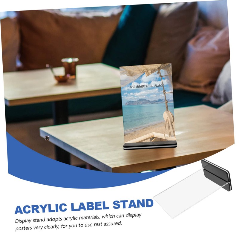 Operitacx 4pcs Display Board Acrylic Display Stands Clear Menu Display