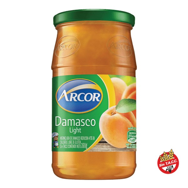 Arcor Mermelada de Damasco Light Damascus Marmalde Reduced Calories Jam, 390 g / 13.7 oz