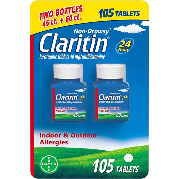 Claritin 10 Mg Non-drowsy 24 Hr Tablet 45 + 60 Count (Combo Pack)
