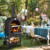 Outdoor Wood Fired Pizza Oven with Pizza Stone, Pizza Peel,