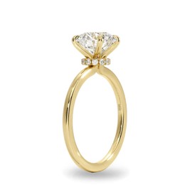 VISDIV 2CT Sterling Silver Engagement Rings AAAAA Cubic Zirconia CZ Wedding Promise Bands For Women Round Solitaire Simulated Diamond Silver/Gold Size 5-10 (Gold, 8)