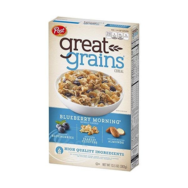 Post Great Grains Blueberry Morning Cereal, 13.5 oz (Pack of