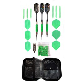 VIPER Sure Grip Soft Tip Darts with Accessory Kit (Neon Green, 18 Grams)