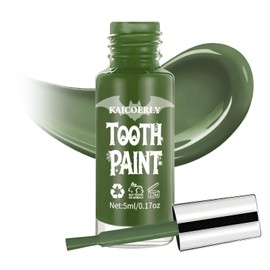 KAICOERLY Green Tooth Paint, Safe & Fast Drying Formula | Realistic, Effect for Cosplay, Halloween Costumes, Theater Performances & Zombie Makeup | 0.17 oz (5 ml)