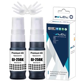 LCL Compatible for Canon GI25 GI-25 BK GI-25BK (2-Pack Black) Ink Bottle for Canon MAXIFY GX2020 GX1020 Inkjet Printers