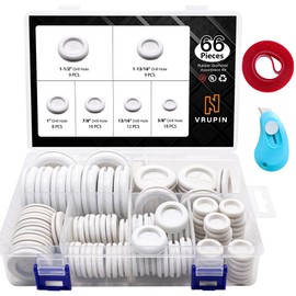 vrupin 66Pcs Rubber Grommet Assorted Kit, Drill Hole Firewall Hole Plugs Wire Protection, 6 Sizes 1-13/16" 1-1/2" 1" 7/8" 5/8" 3/16"