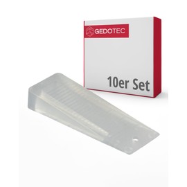 Gedotec Door Stop Wedge – Transparent, Pack of 10, Robust and Durable Plastic Wedge | Door Lock | Door Stopper Small for All Doors | Window Stopper Rubber Wedge Stopper