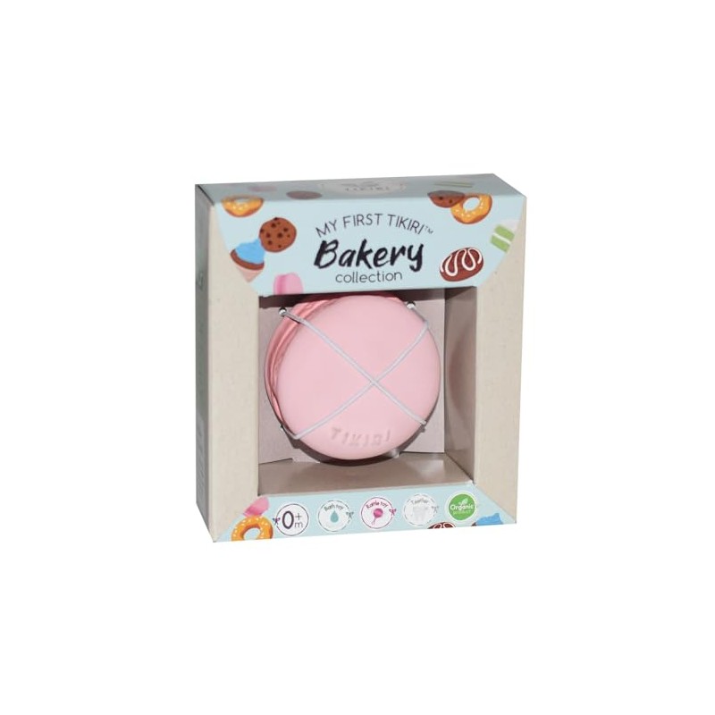 Tikiri 8596706 Natural Rubber Rattle in Gift Box, Macaron, Baby