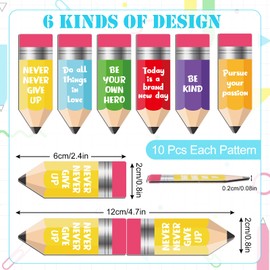 Whaline 60Pcs Back to School Magnetic Bookmarks Colorful Pencil Shaped Inspirational Book Marks Cute Magnet Page Clips for Students Teachers Book Lovers Reading Gifts