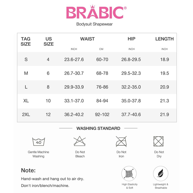 BRABIC Women's Backless Shapewear Bodysuit Tummy control Thong Seamless Body