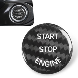 Merdege Car Push Start Button Cover, Ignition Button Cover Replacement, Carbon Fiber Interior Sticker, Suitable for Most Cars (Carbon Black)
