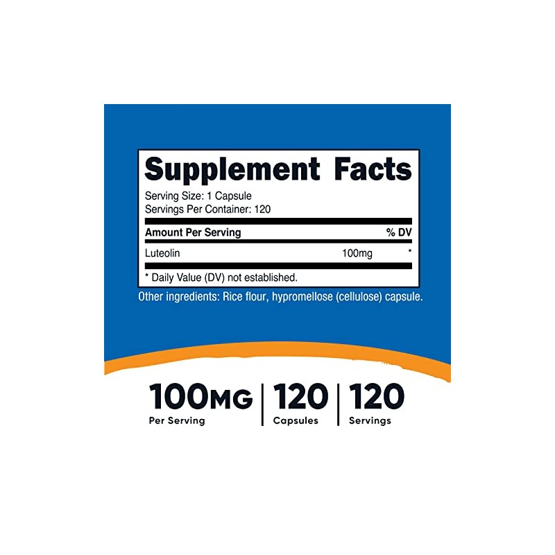 Nutricost Luteolin 100mg 120 Capsules - Vegetarian Friendly, Non-GMO, Gluten
