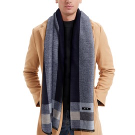 ECOMBOS Mens Scarf - Winter Scarf for Men Tartan Warm Plaid Long Scarves Classical Cashmere-like Knitted Scarf Shawl Neck Wrap