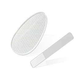 SYNTHORA Nano Glass Foot File Callus Remover 2PCS, Foot Scrubber for Dead Skin & Cracked Heels, Wet & Dry Pedicure Tool with Nail Buffer for Smooth Fe