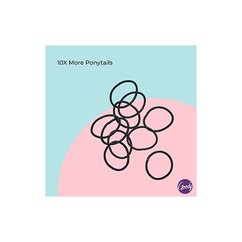 Goody Ouchless No Slip Hair Ties, 10 Ct, Black, 4MM