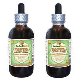 Forsythia (Forsythia Suspensa) Glycerite, Organic Dried Fruits Alcohol-Free Liquid Extract (Brand Name: HerbalTerra, Proudly Made in USA) 2x2 fl.oz (2x60 ml)