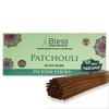 Bless-Patchouli-Incense-Sticks 100%-Natural-Handmade-Hand-Dipped Organic-Chemicals-Free for-Purification-Relaxation-Positivity-Yoga-Meditation The-Best-Woods-Scent (100 Sticks (150GM))