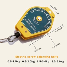 Risegun Spring Balancer, Retractable Spring Balancer Screwdriver Hanging Wrench Steel Wire Rope Measuring Tool 0.5-5KG(0.5-1.5kg)