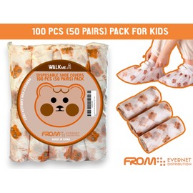 WALKme Shoe covers disposable cute small - 100 pack for kids | Protect your shoes with cute non slip kids disposable booties | Child shoe covers | Boot covers women | Bowling shoe covers women