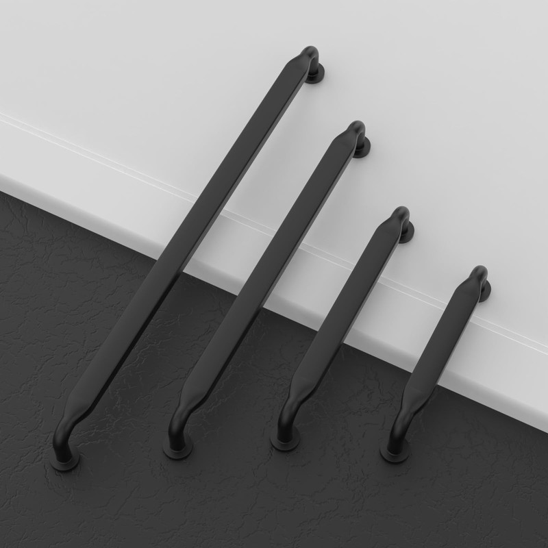 Amerdeco 10 Pack Matte Black Cabinet Pulls 6.3 Inch(160mm) Hole