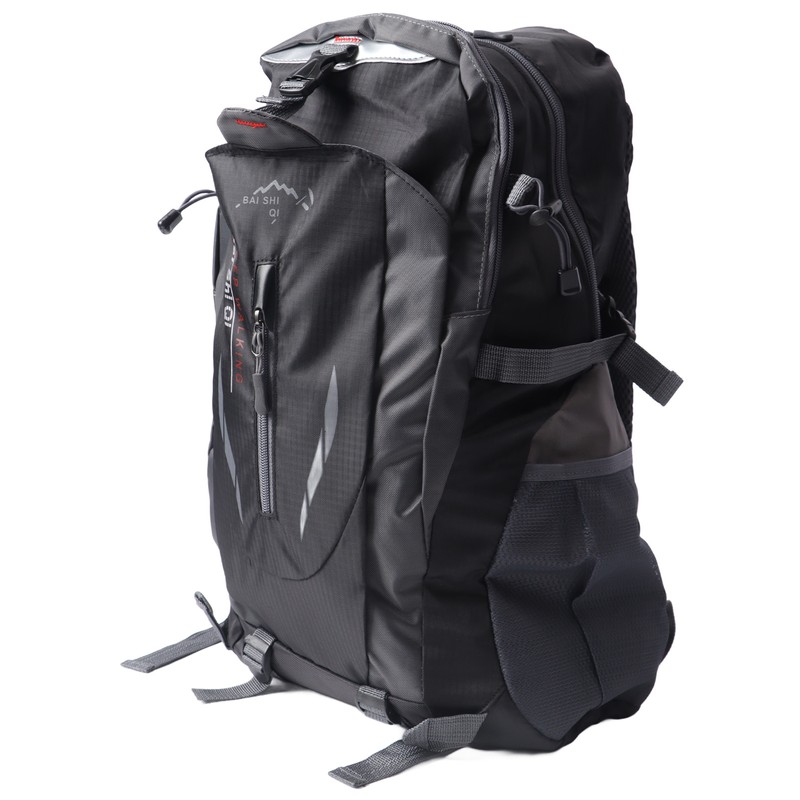 Black Outdoor Backpack Nylon Lightweight Water Repellent Hiking Sports Backpack
