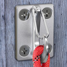 X-TECOKIT-Wall Hook for Dog Leashes 2-Pack,Heavy Duty Stainless Steel Dog Chain Parking Hook for Tie Out in Yard,No Runaway System,Easy to Install,Use Indoor-Outdoor