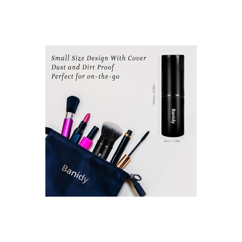 Banidy Brocha Maquillaje Kabuki Brochas Faciales Retráctiles Viajes Rubor Portátil