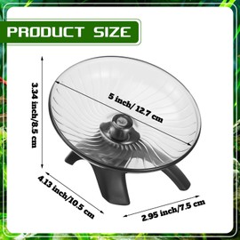 Poen Hermit Crabs Wheel Toy, Silent Hamster Running Wheel Toys, Tank Accessories, Small Animals Cage Accessory for Hermit Crab Hamster Dwarf Rat Exercise(4.13 x 2.95 x 3.34 Inch)